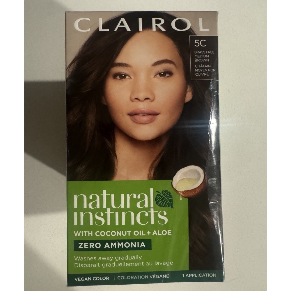 3-Pack Clairol Natural Instincts Hair Color - Brass Free Medium Brown 5C